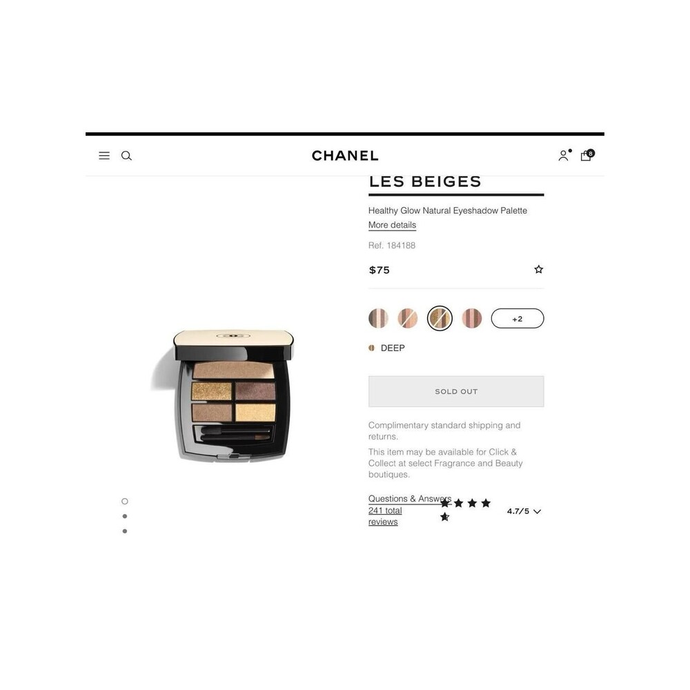 CHANEL Les Beiges Healthy Glow 0.16 fl oz Deep Eyeshadow Palette